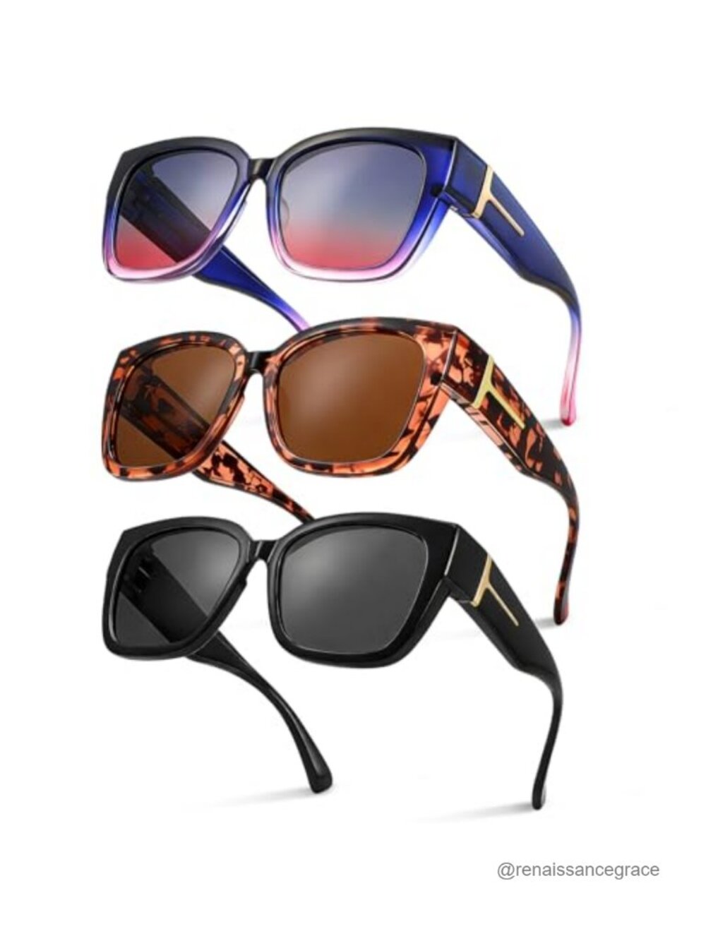 Oversized Fit Over Sunglasses Polarized UV400 for Women Men 3 Pack